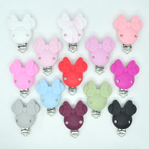 Vente en gros de sucettes pour bébé personnalisées en silicone avec clip <span class=keywords><strong>Minnie</strong></span>, sucettes pour bébé avec clip - Product Image 2