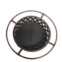 Garife GM10102 Vente chaude Brasero d'extérieur à bois avec écran anti-étincelles, grille à bois, pique à feu, en acier rond