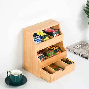 3 Layer Bamboo <strong>Tea</strong> Bag Organizer Storage Holder with Drawer Wood <strong>Tea</strong> <strong>Box</strong> Containers <strong>Tea</strong> Rack Teabag Station Stand - Product Image 6