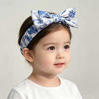 Bandeau en soie imprimé avec nœud pour enfants, 100 % pure soie de mûrier, accessoires de luxe pour cheveux de bébé fille, vente en gros