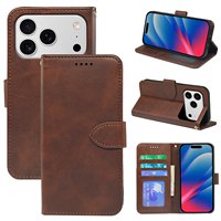 Étui portefeuille en cuir pour iPhone 18 Pro Max 15 14 13 12 11 17 16e 16 17e, coque de protection à rabat avec porte-cartes