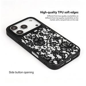 <span class=keywords><strong>Coque</strong></span> de téléphone texturée litchi à motif dentelle style Ins pour <span class=keywords><strong>iPhone</strong></span> 17 Air 16 14 15 Pro Plus 18 13 <span class=keywords><strong>12</strong></span> 11 Pro Max XR XS MAX - Product Image 4