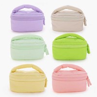Sac cosmétique bouffant de mode avec logo personnalisé trousse de toilette de grande capacité trousse de beauté trousse de maquillage bouffante en coton doux et moelleux