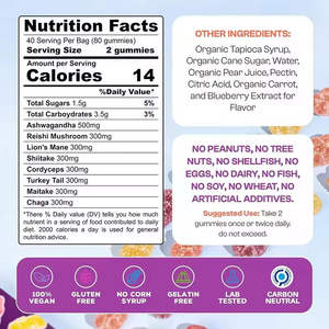 <span class=keywords><strong>Gomitas</strong></span> de Hongos Orgánicos que Eliminan las Preocupaciones de los Adolescentes, Mejoran la Inmunidad y son Ricas en Fibra Dietética - Product Image 5