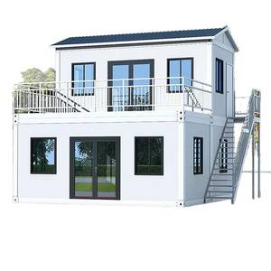 غرفة شمسية حديثة من الفولاذ قابلة للتركيب في الهواء الطلق، منزل حاويات مستقل بذاته ذو طبقتين، فيلات بجدران زجاجية، مكاتب، فنادق، مراكز تسوق - Product Image 5