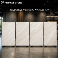 Grande dalle de travertin naturel Super Blanc PerfectStone pour les projets de décoration de halls d'hôtels de luxe et de villas