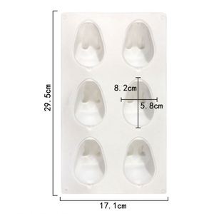 6 Moldes de Silicona de Conejo Blanco Grande de Dibujos Animados para Pastel, Pudín, Repostería, Queso, Velas, Jabón, Herramientas DIY para Cocina OEM/ODM - Product Image 2