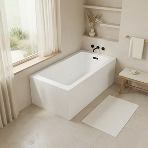 Baignoire d'angle murale pour salles de bain résidentielles, en acrylique de haute qualité, garantie 2 ans, couleur brillante - Product Image 2