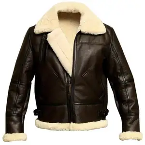 Ladies Custom Genuine Long Leather Coat With Real Mongolian Fur Collar Wholesale Fashion Women Mongolian Fur Leather Jacket