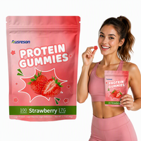 Gummies Protéinés Ausreson OEM : Complément Énergétique Sportif Saveur Fraise, Sans Sucre, avec Créatine