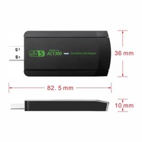 Adaptor Wifi USB AC1300Mbps 2.4/5.8GHz Driver Gratis Kartu Jaringan WIFI 1300M Antena untuk Laptop LAN Dongle Penerima Wifi