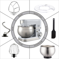 Nouveau Style Batidora Kitchen 5L 1300W Robot Pâtissier Professionnel avec Écran Tactile LED Numérique, Mélangeur à Œufs et Robot Culinaire