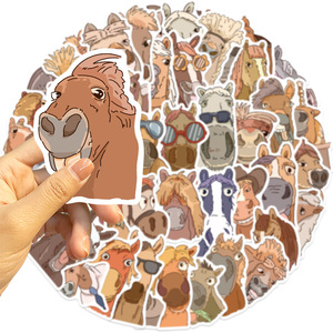 50 autocollants <span class=keywords><strong>de</strong></span> graffiti amusants avec des expressions <span class=keywords><strong>de</strong></span> chevaux <span class=keywords><strong>de</strong></span> dessin animé, autocollants décoratifs pour guitare, ordinateur portable, bagages, bricolage, autocollants imperméables - Product Image 3