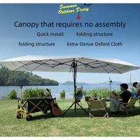 Tente de camping rétractable à double usage, résistante aux UV, imperméable, à installation rapide, avec cadre en fibre de verre Oxford, argentée, abri solaire, auvent de voiture
