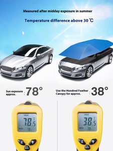 Parasol de voiture semi-automatique 3ème génération avec verrou antivol, résistant au vent de 8ème catégorie, imperméable, protection UV, utilisation extérieure, pare-soleil - Product Image 5