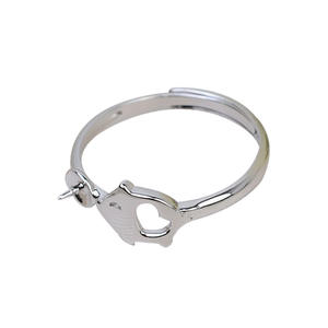 Bague ouverte en argent S925 faite à la main, bague de vie, 12 signes du zodiaque, bague pour femme avec porte-perle vide 5-7, accessoires de bricolage 2825 - Product Image 5