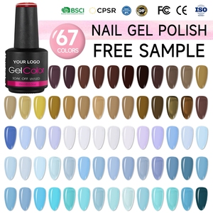 OEM เจล 15 มล. สำหรับมืออาชีพ ขายส่ง 67 สี เจลตัวอย่างฟรี ติดทนนาน ปราศจากสาร Hema เจลยูวีแอลอีดี OEM ชุดเจลทาเล็บสำหรับร้านเสริมสวย - Product Image 1