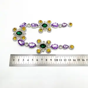 Rantai cakar berlian Brazed untuk Aksesori Topi pakaian renang dengan berlian imitasi dan logam untuk perhiasan DIY gaya mode