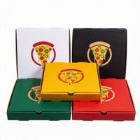 Boîte à pizza en papier écologique, logo personnalisé imprimé, boîte d'emballage pour la livraison de nourriture à emporter, boîte à pizza en carton ondulé pour la pizza
