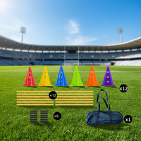 ZJFIT Équipement d'entraînement de football – Kit de cônes pliables portables en PVC pour exercices de jeu de jambes et base d'entraînement sportif