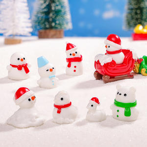 Simulation de noël mignon bonhomme de neige <span class=keywords><strong>Micro</strong></span> paysage voiture ornement résine bricolage artisanat ornement petit ornement accessoires - Product Image 2