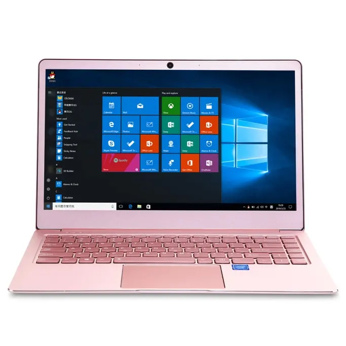 14.1 ''Aluminium Slim Laptop Intel Celeron J3455 8GB RAM 512GB SSD 1920*1080 Perak Warna Merah Muda quad Core Netbook