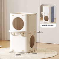 Maison pour chat de luxe en bois massif, arbre à chat pliable avec griffoir pour toutes les saisons