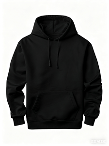 Sweat à capuche unisexe noir pour adultes, en coton et polyester, respirant, écologique, personnalisable, vente en gros depuis l'entrepôt américain - Product Image 4