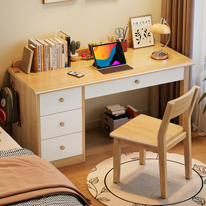Rushan Furniture Solid Wood <b>Desk</b> Chair Set With Drawer Rectangle Home Study Student <b>Computer</b> <b>Desk</b> - Product Image 2