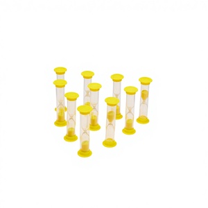 Minuteur sablier pour enfants, design moderne, 1/3/5 minutes, en ABS, verre et tubes PVC, fait main, écologique et durable - Product Image 6