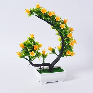 M14 Artificielle Décoration de Maison Croissant <span class=keywords><strong>Trompette</strong></span> En Pot Salon Porche Bonsaï Maître Lait Décoration Plastique Fleur Décorative - Product Image 4