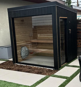 Construction extérieure de luxe en cèdre rouge Cabine de sauna Chauffage rapide Réchaud 15kw Infrarouge lointain moderne pour stations de ski <span class=keywords><strong>Forêt</strong></span> Vapeur sèche - Product Image 2