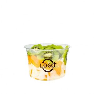 Gobelets en plastique transparent à fond rond avec couvercles en dôme, logo personnalisé, 117 mm, PET, pour yaourt aux fruits, 8 oz, 12 oz, 14 oz, 16 oz, 24 oz, 32 oz - Product Image 4