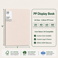 Porte-documents A4 personnalisé en PP, couverture 0,8 mm, 20, 40, 60, 80 pochettes, pochettes transparentes à chargement par le haut, dorure à chaud, pour bureau, OEM