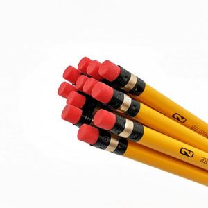Crayons en bois personnalisés avec logo, plusieurs couleurs, ensemble cadeau HB avec gomme, 7 pouces - Product Image 2