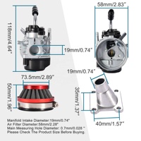 Moteur de moto 2 temps modifié GOOFIT 44-6 avec câble d'accélérateur au guidon pour ATV, mini moto tout-terrain, scooter 43cc 47cc 49cc