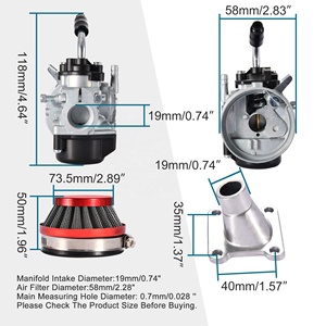 GOOFIT 44-6 43cc 47cc 49ccATVミニダートバイクスクーター用ハンドルバースロットルケーブル付き修正<span class=keywords><strong>2</strong></span>ストロークオートバイエンジン - Product Image 3