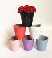Petits coffrets de roses en tube pour fleuristes, arrangements floraux, emballage cadeau, boîte ronde pour fleurs avec logo