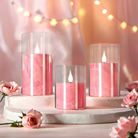Vente en gros de bougies pilier LED en acrylique à piles Bougie LED sans flamme pour décoration mariage Bougie LED décorative