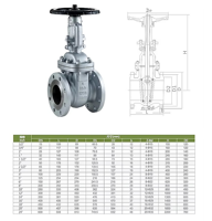 Vanne à opercule à tige montante à bride en acier au carbone moulé ASTM A216 WCB, norme ASME B16.34 ANSI Classe 150, siège souple DN15-DN400 pour l'eau