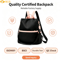 Sac à dos de voyage antivol en nylon pour femme 2026, tendance, décontracté, polyvalent, pour ordinateur portable, avec logo personnalisé pour les marchés UE et US