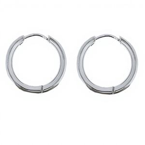 Orecchini a Cerchio Sottili 1,6 x 18 mm in Acciaio Inossidabile 316 con Finitura in Acciaio Naturale e Chiusura a Cerniera, 1 Paio - Product Image 1