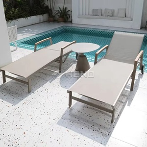 Sedia da piscina Fera regolabile con telaio in alluminio e rete Teslin, lettino prendisole impermeabile all'ingrosso - Product Image 3