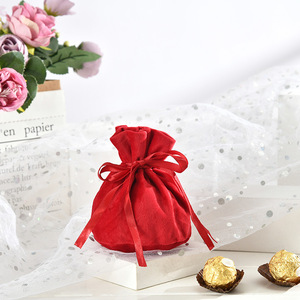 ถุงของขวัญผ้ากำมะหยี่ทรงกลมสุดหรูพร้อมริบบิ้น - Product Image 3