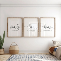 3er-Set Familien-Holzbilderrahmen Wandkunst Beige Drucke Über Sofa Dekor Poster-Set Schlafzimmer Wandkunstdrucke für Heimdekoration