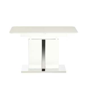 <span class=keywords><strong>Table</strong></span> à manger de luxe <span class=keywords><strong>extensible</strong></span> MDF lumières blanc acier inoxydable jambe bois dîner cuisine - Product Image 3