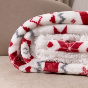 Natale Double-face corallo in pile polare coperta invernale di flanella morbida <span class=keywords><strong>e</strong></span> calda maglia in poliestere per la casa <span class=keywords><strong>e</strong></span> il regalo - Product Image 6