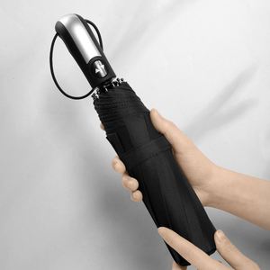 Parapluie personnalisé avec logo imprimé, grand parapluie coupe-vent pour femmes, parapluie pour hommes, cadre 10K, parasol pliable automatique à trois sections - Product Image 3