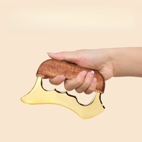Planche Gua Sha en alliage de zinc avec manche en bois, outil de massage des méridiens pour le corps entier, grattoir de massage pour le soulagement musculaire, idéal pour le spa