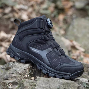 รองเท้าบูทฝึกยุทธวิธีแบบมีปุ่มหมุน <span class=keywords><strong>BOA</strong></span> ระดับกลางน่อง สีดำ หนังกันลื่น ทนต่อการขีดข่วน ปรับแต่งโลโก้ได้ ปลอดภัยสำหรับงานหนัก - Product Image 3